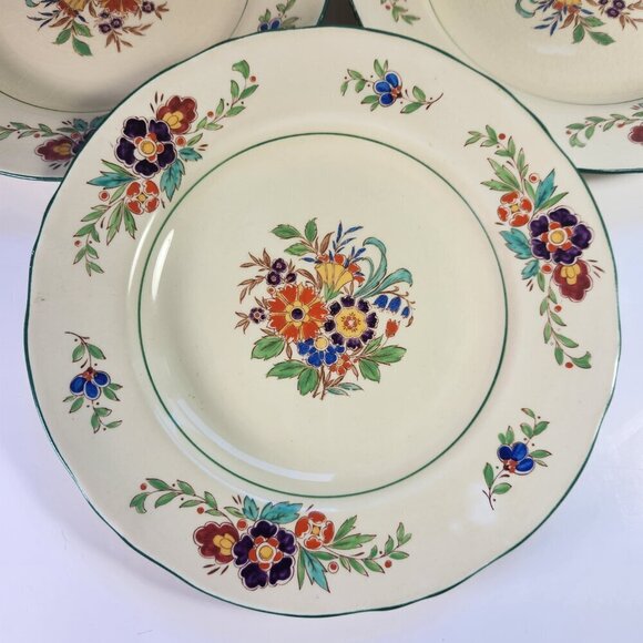 Vintage Mintons Marlow Floral Plates Set of 5 Standard 9" Dinner Plate - Picture 8 of 14